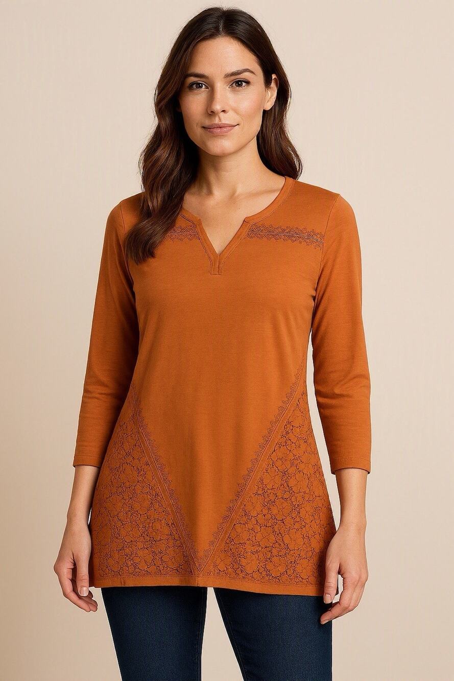 Coldwater Creek Womens Large, 100% cotton, Long sleeve, V neck top - pre-owned